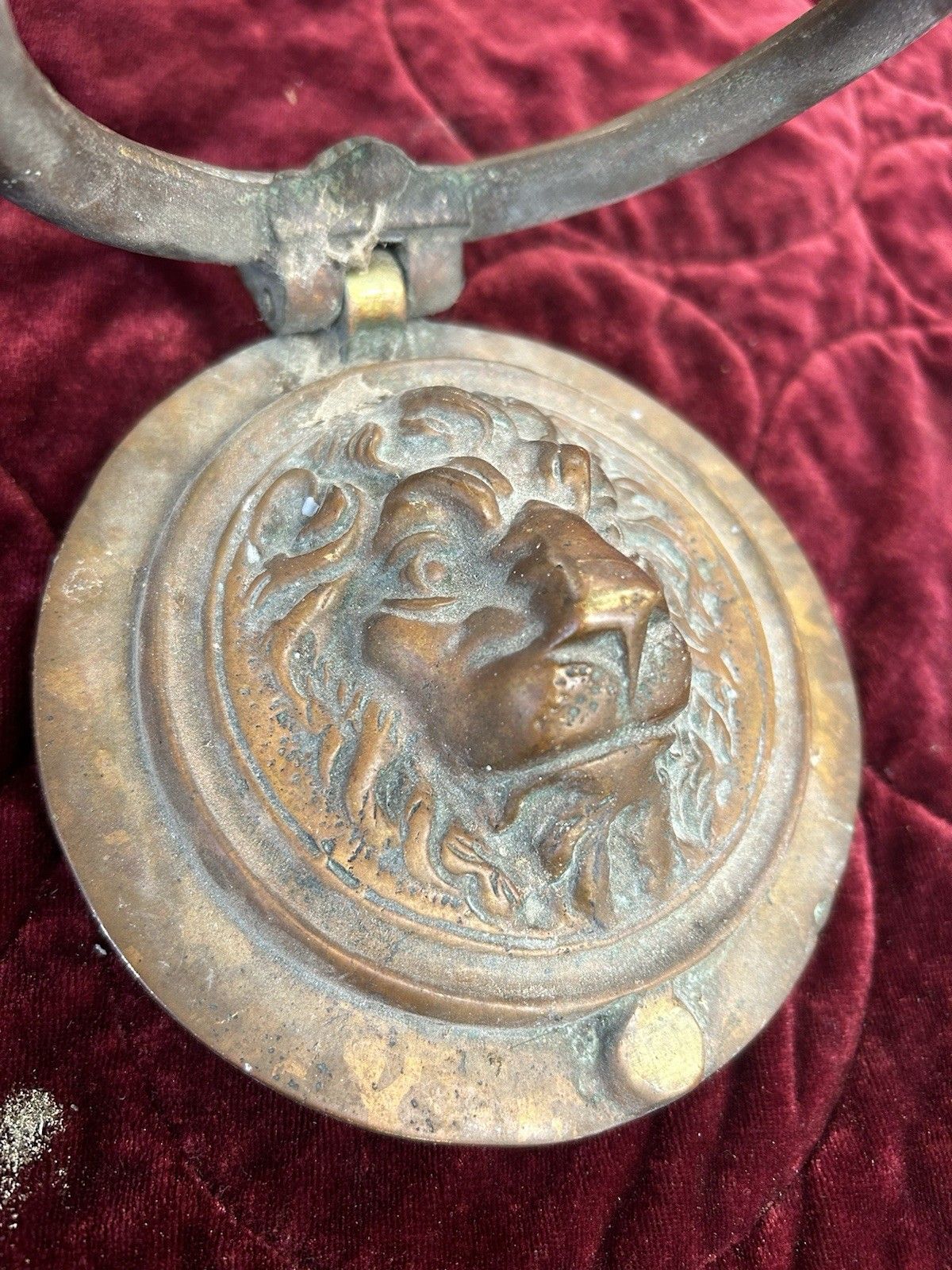 Large Solid Brass Front Door Knocker Reclaimed Period Antique Metal Lions Head photo buy