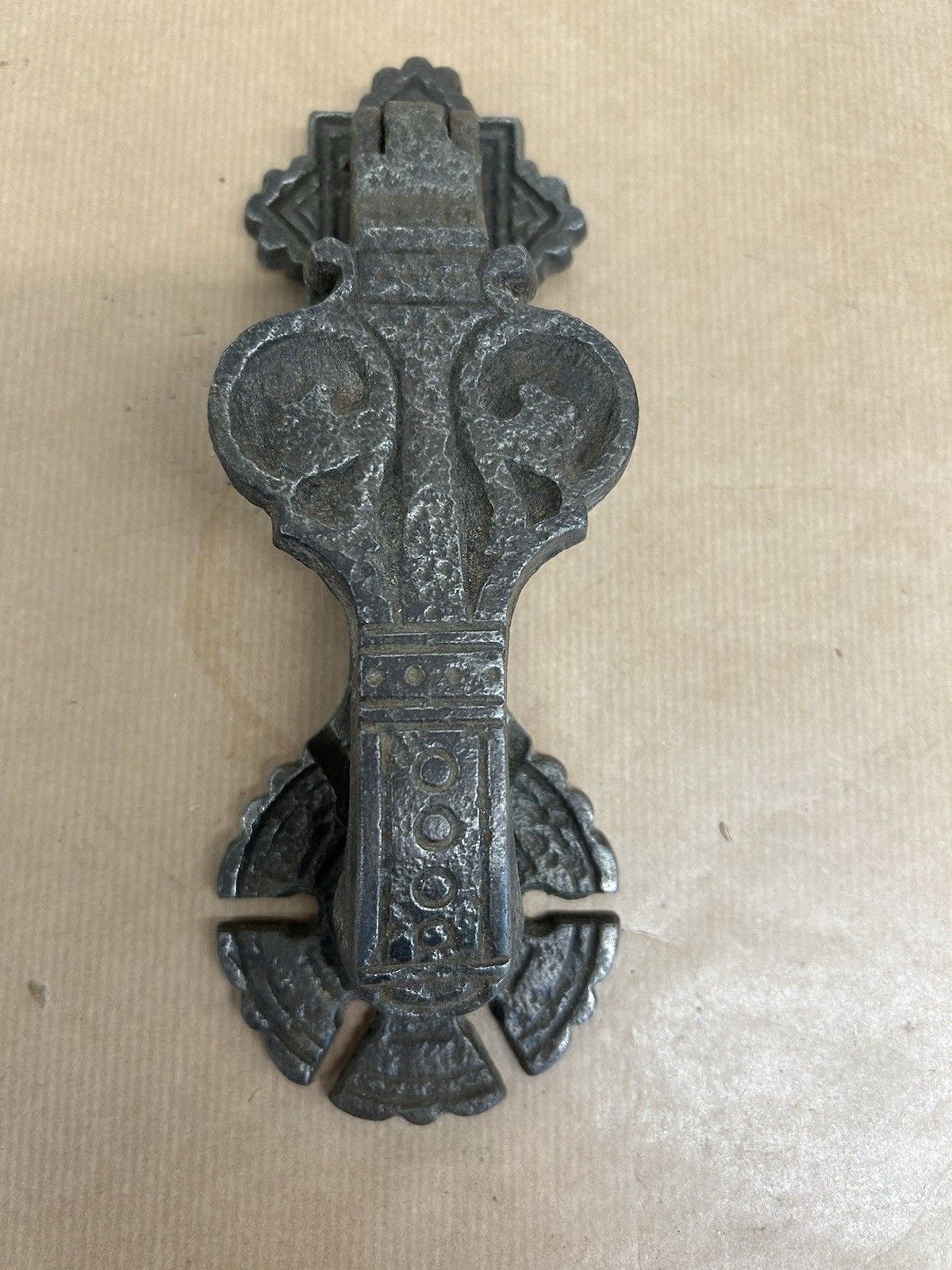 Antique Door Knocker Letterbox Kenrick Cast Iron Reclaimed Period Medieval Tudor