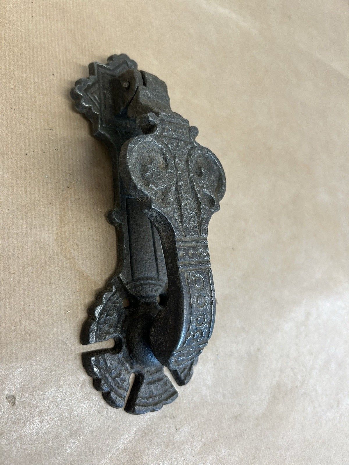 Antique Door Knocker Letterbox Kenrick Cast Iron Reclaimed Period Medieval Tudor photo furniture