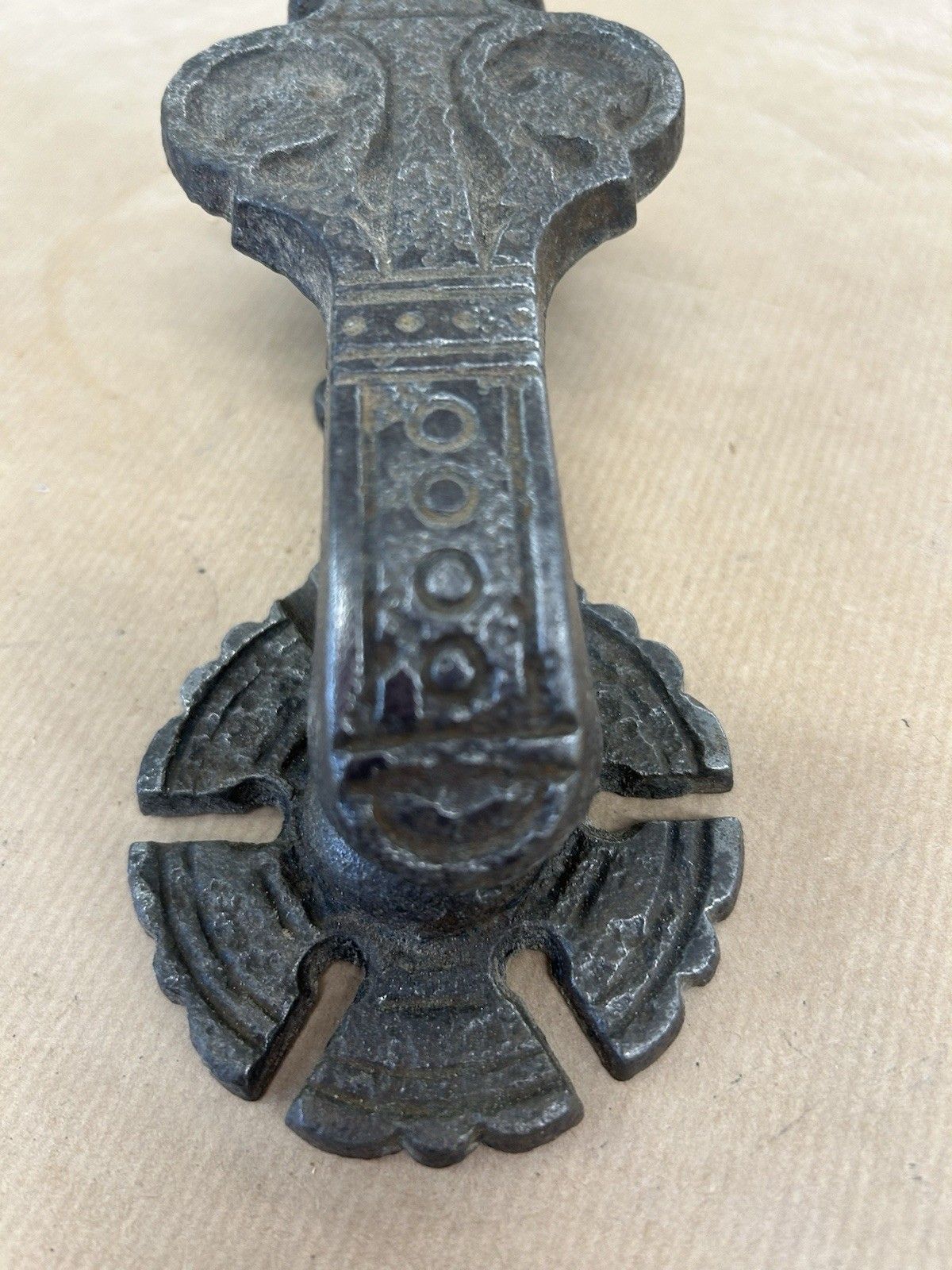 Antique Door Knocker Letterbox Kenrick Cast Iron Reclaimed Period Medieval Tudor photo vinterior