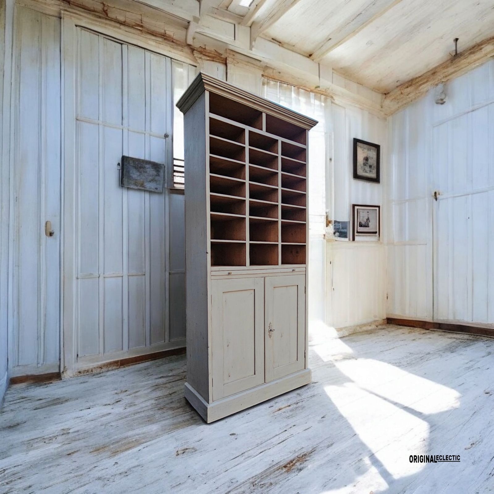 Antique French Haberdashery Cabinet With Pigeon Hole Shelving C1880 photo for sale