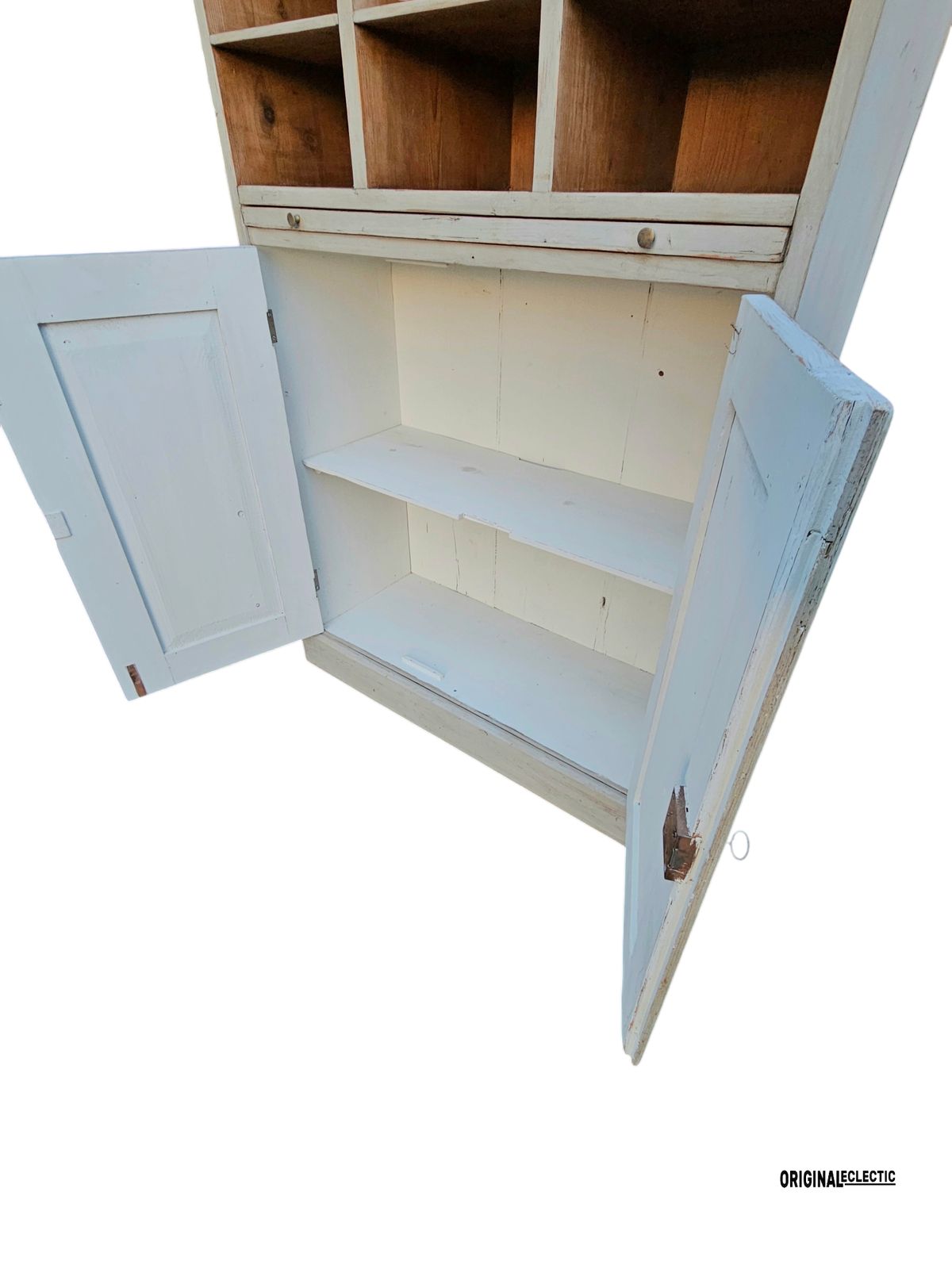 Furniture Antique French Haberdashery Cabinet With Pigeon Hole Shelving C1880 photo