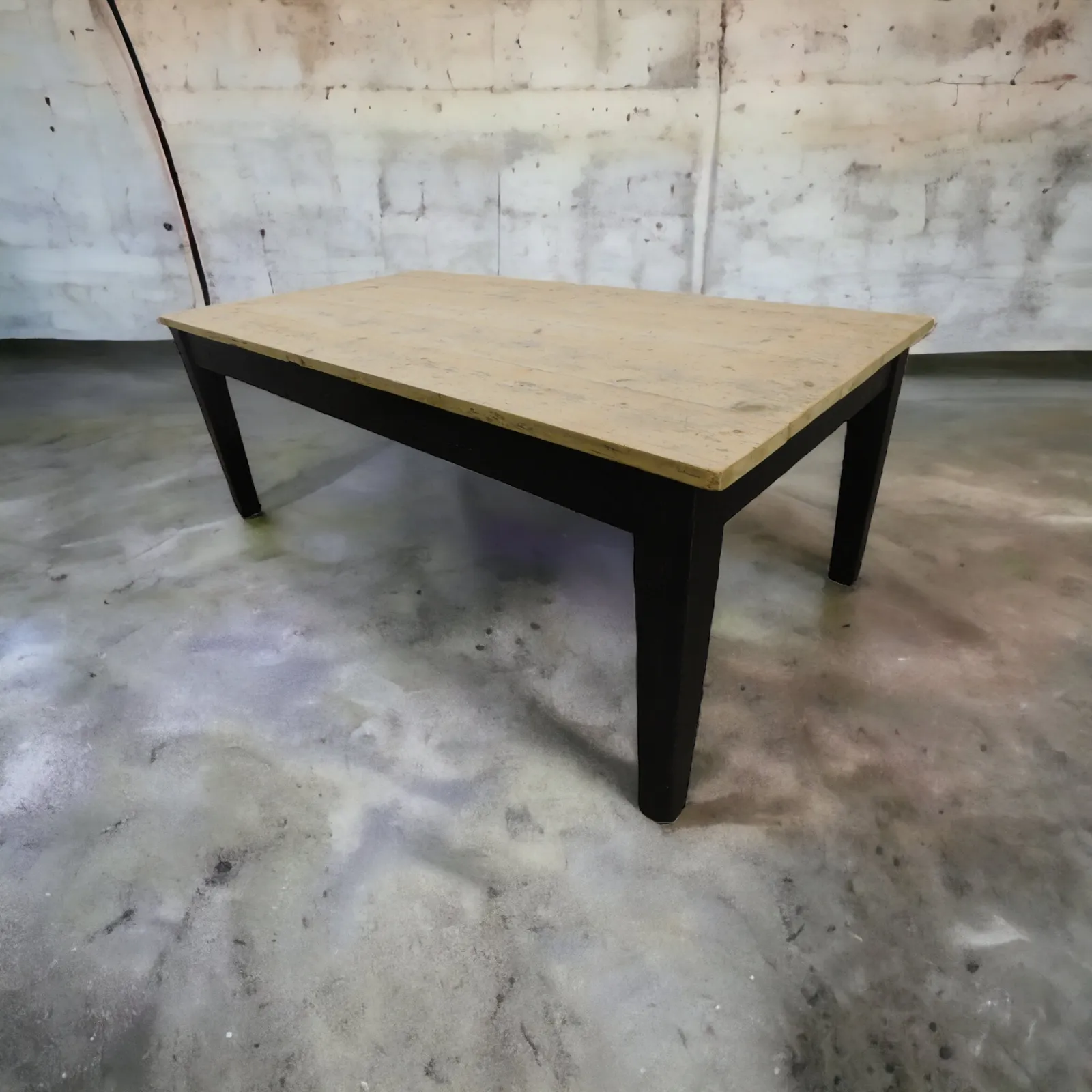 Large Ebonised Victorian Stripped Pine Estate Farmhouse Table photo vinterior