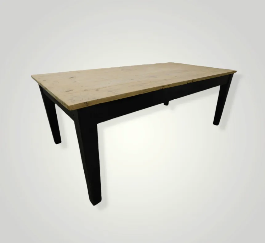 photo furniture Large Ebonised Victorian Stripped Pine Estate Farmhouse Table
