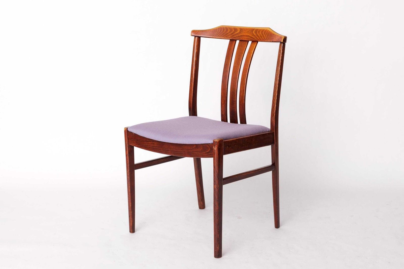 photo furniture Pair Of Vintage Swedish Chairs By Lbg Group – 1970s Beech Wood & Purple Upholstery