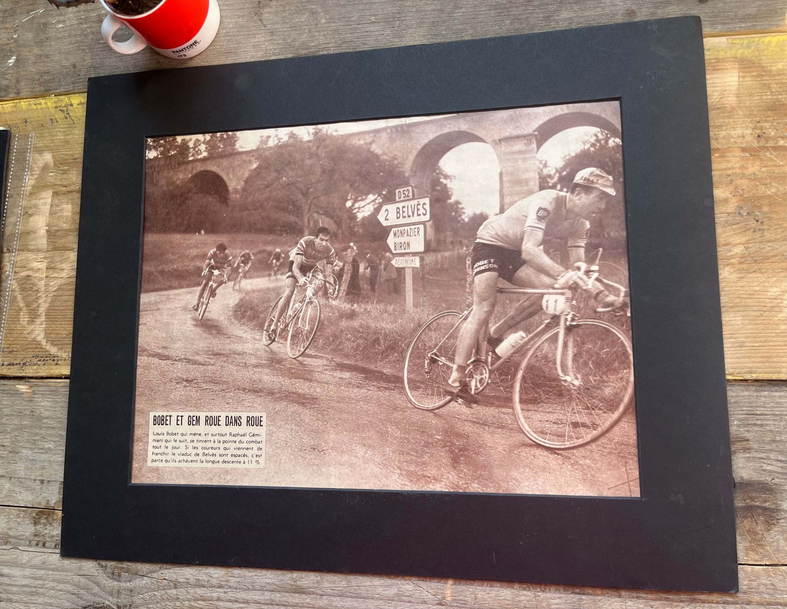 Vintage Cycling Tour De France, Bobet, Geminiani Original 1950s photo Art