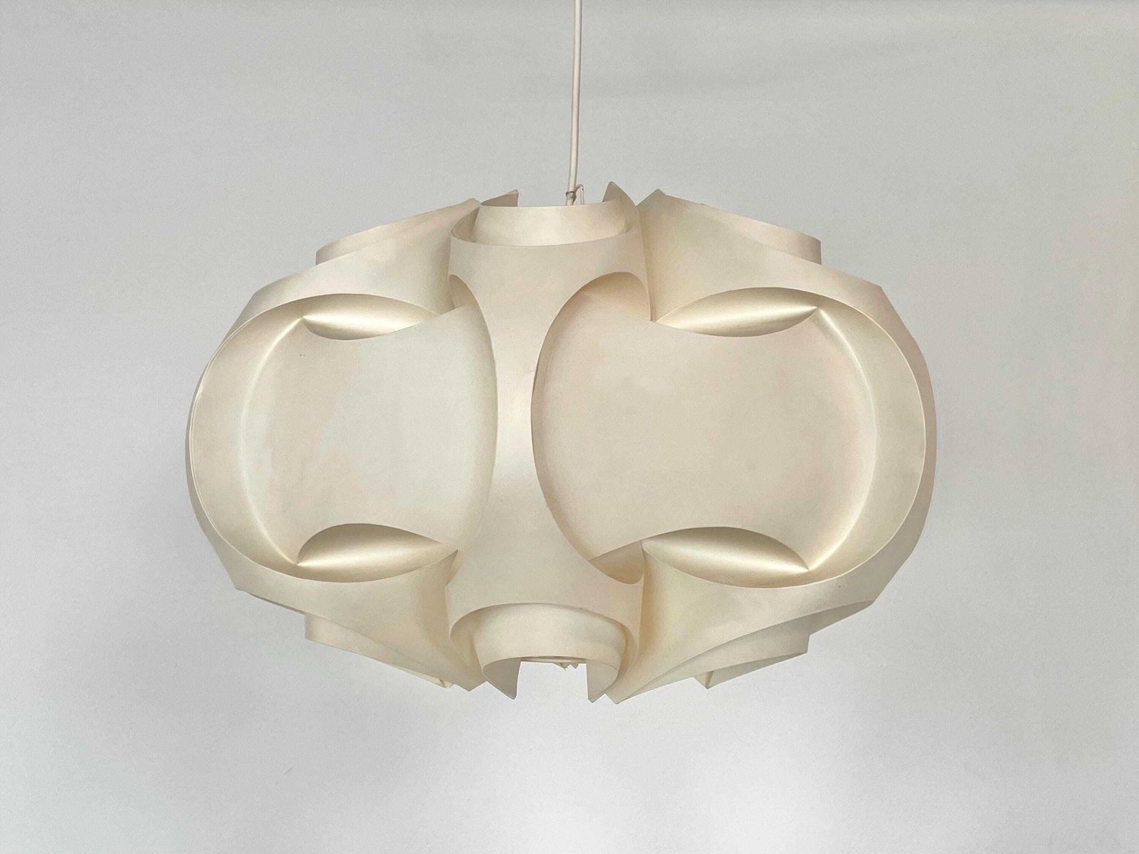 Vintage Original Le Klint Model 171 Large Mid Century Modern Folded Ceiling Lamp In White   Design By Poul Christiansen In 1971 photo vinterior
