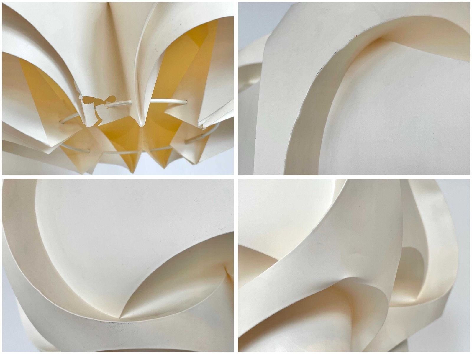 photo for sale Vintage Original Le Klint Model 171 Large Mid Century Modern Folded Ceiling Lamp In White   Design By Poul Christiansen In 1971
