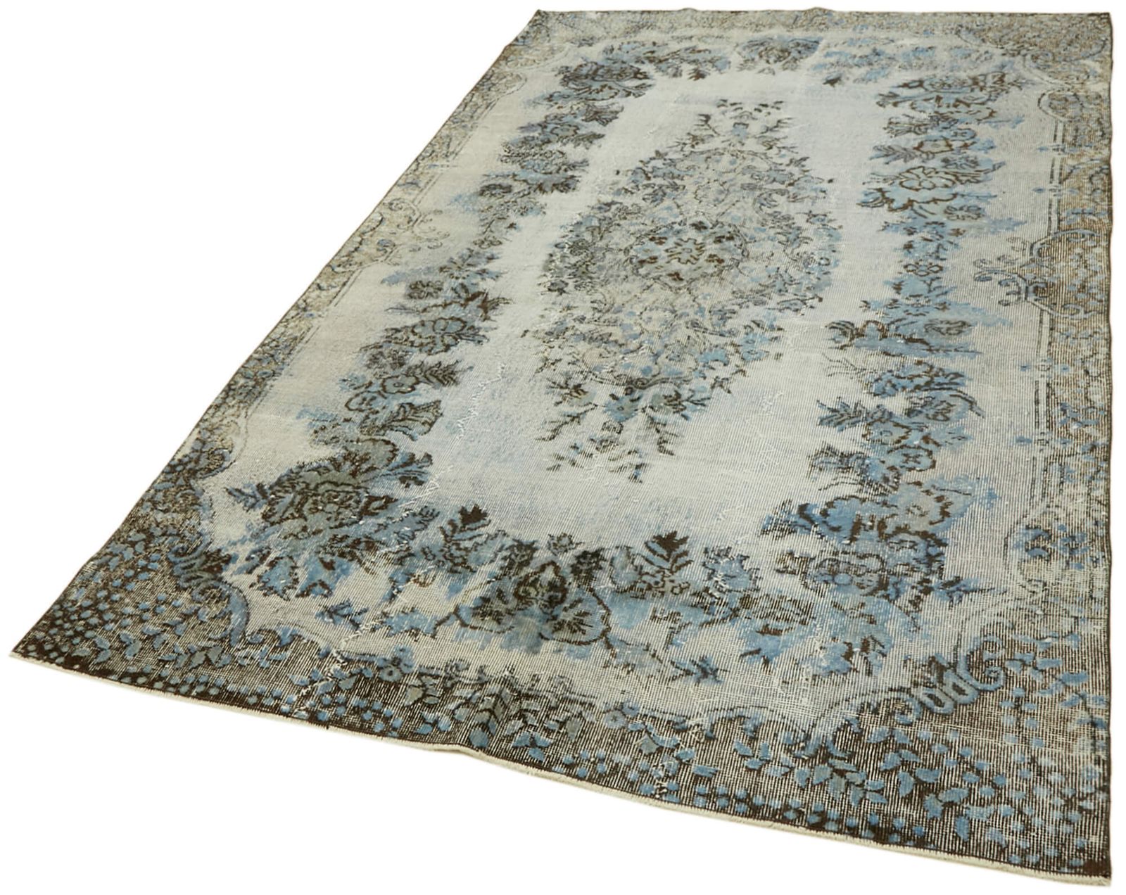 Handmade Vintage Blue Overdyed Rug 173 Cm X 284 Cm photo for sale