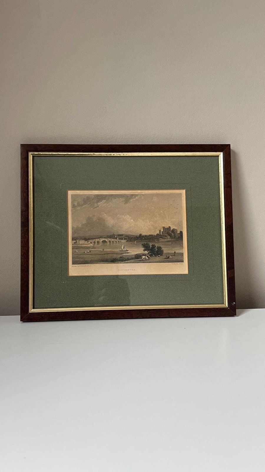 Antique 1830 Picture Of Rochester By William Westall, Engraved By Edward Finden