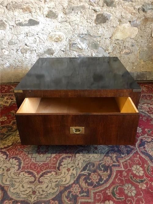 Vintage Campaign Style Coffe Table. 0235 photo Furniture