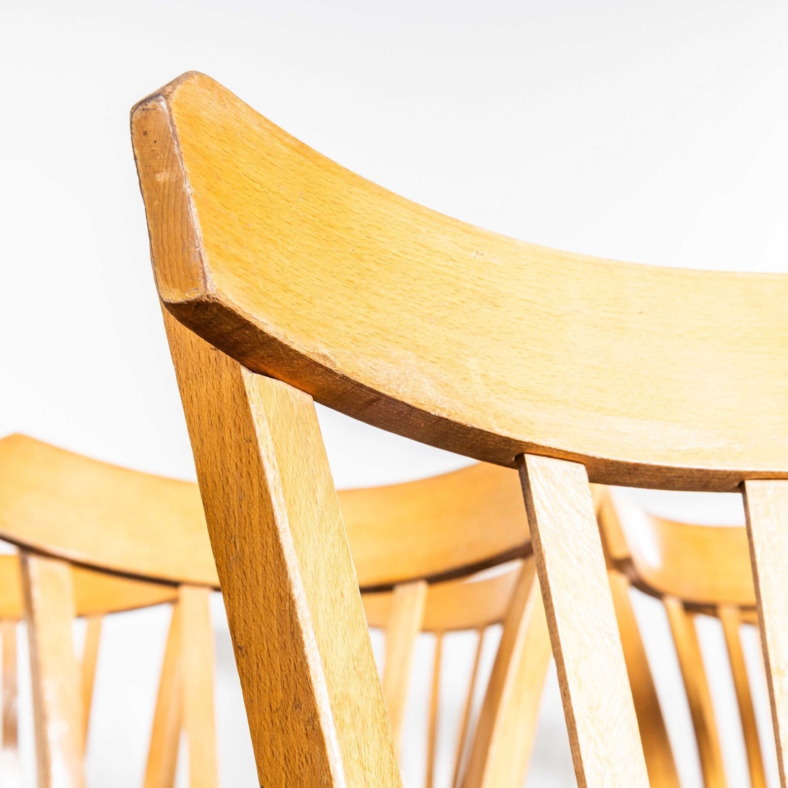 1950’s Luterma Blonde Farmhouse Dining Chairs With Grill Backs – Set Of Twelve photo Furniture