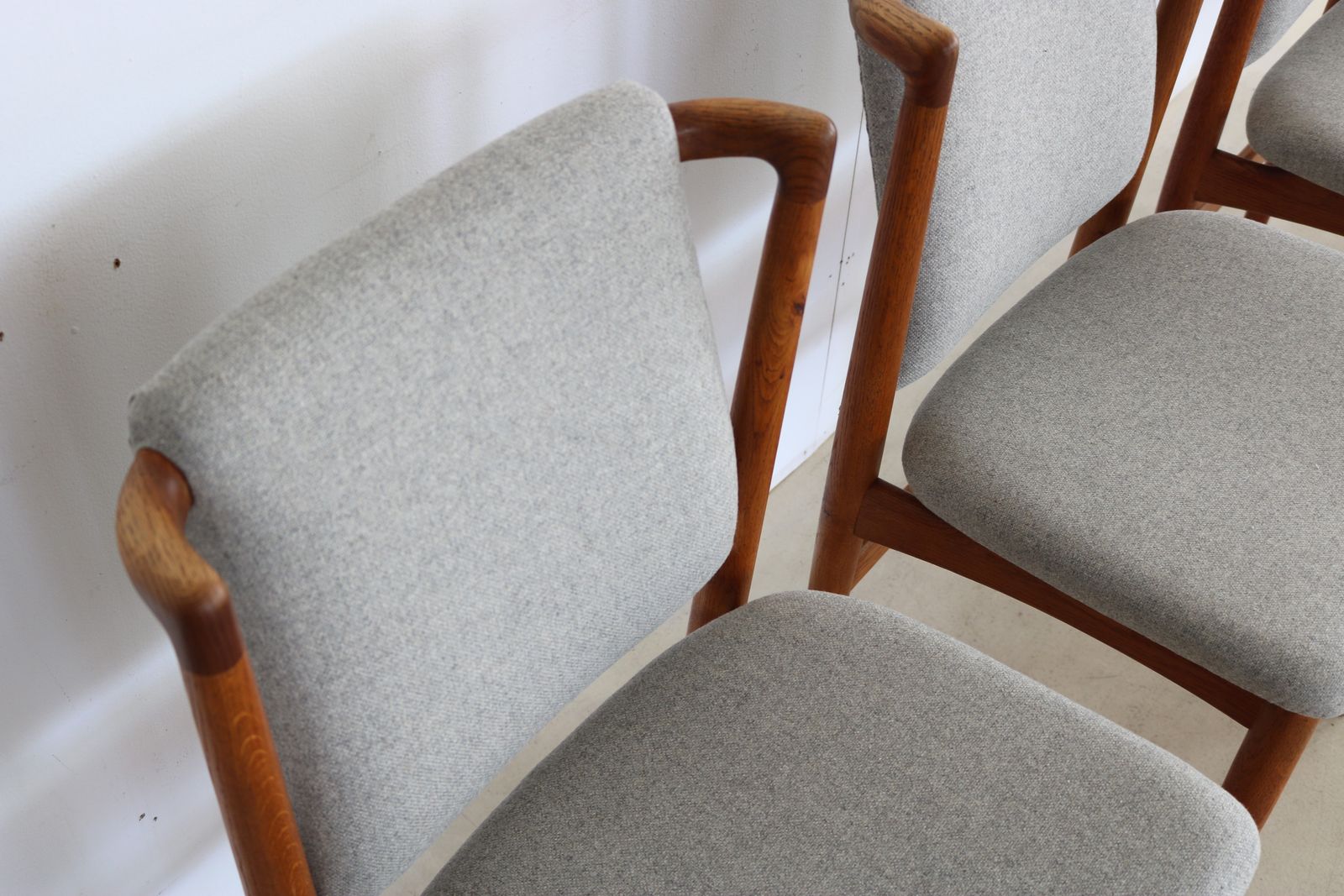 Set Of 4 Vintage Dining Chairs With New Upholstery photo vinterior