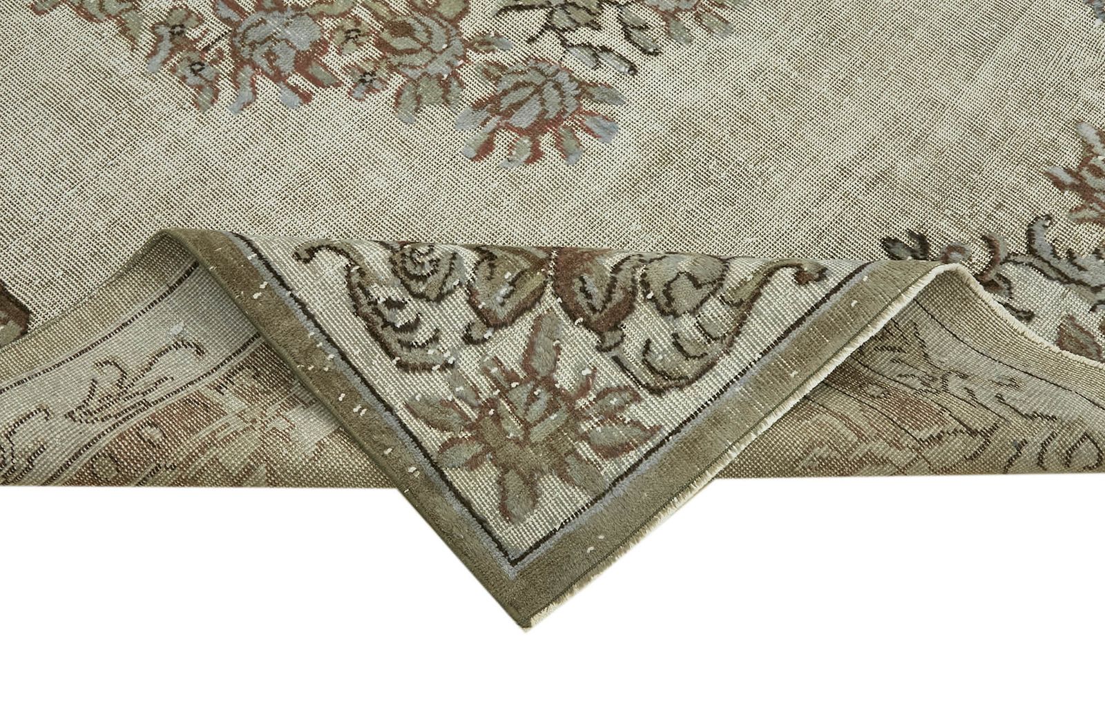 Handmade Vintage Grey Overdyed Rug 194 Cm X 307 Cm photo vinterior