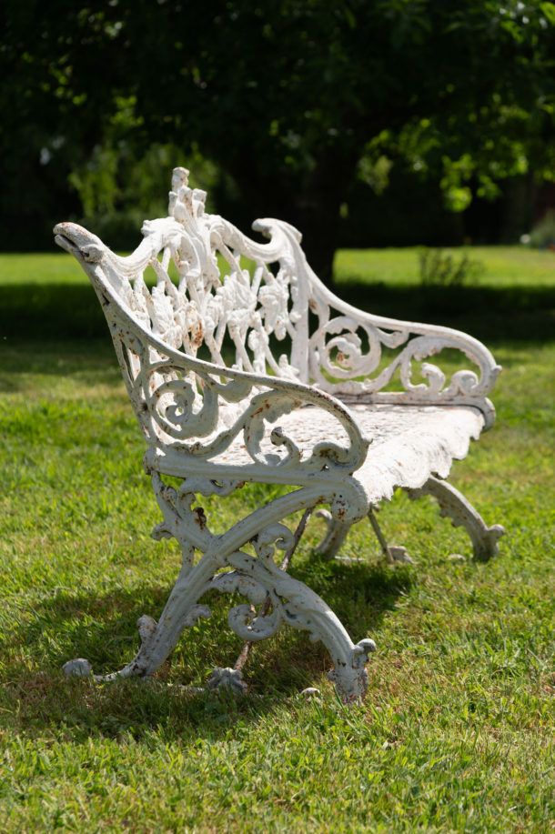Antique Cast Iron English Garden Bench photo furniture