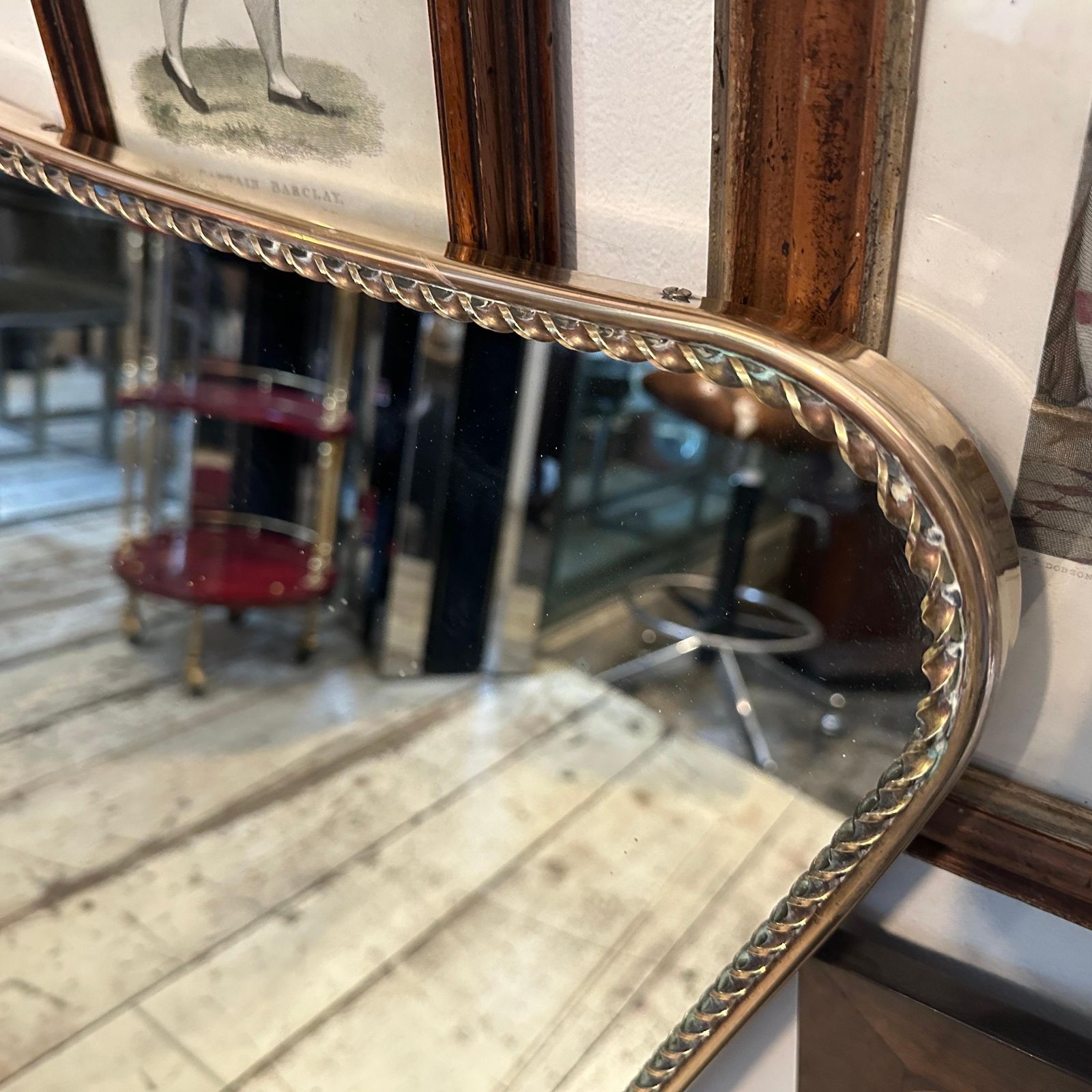 photo buy 1950s Rare Gio Ponti Style Mid Century Modern Biscuit Shaped Italian Wall Mirror
