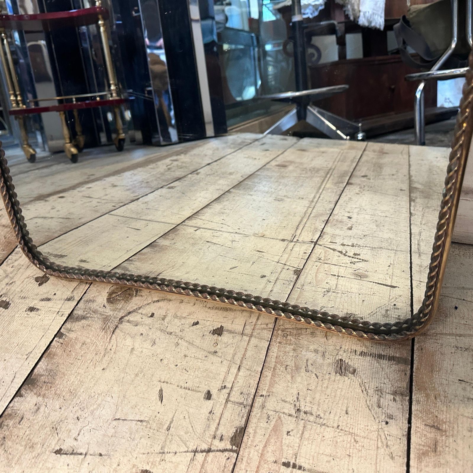 photo vintage 1950s Rare Gio Ponti Style Mid Century Modern Biscuit Shaped Italian Wall Mirror