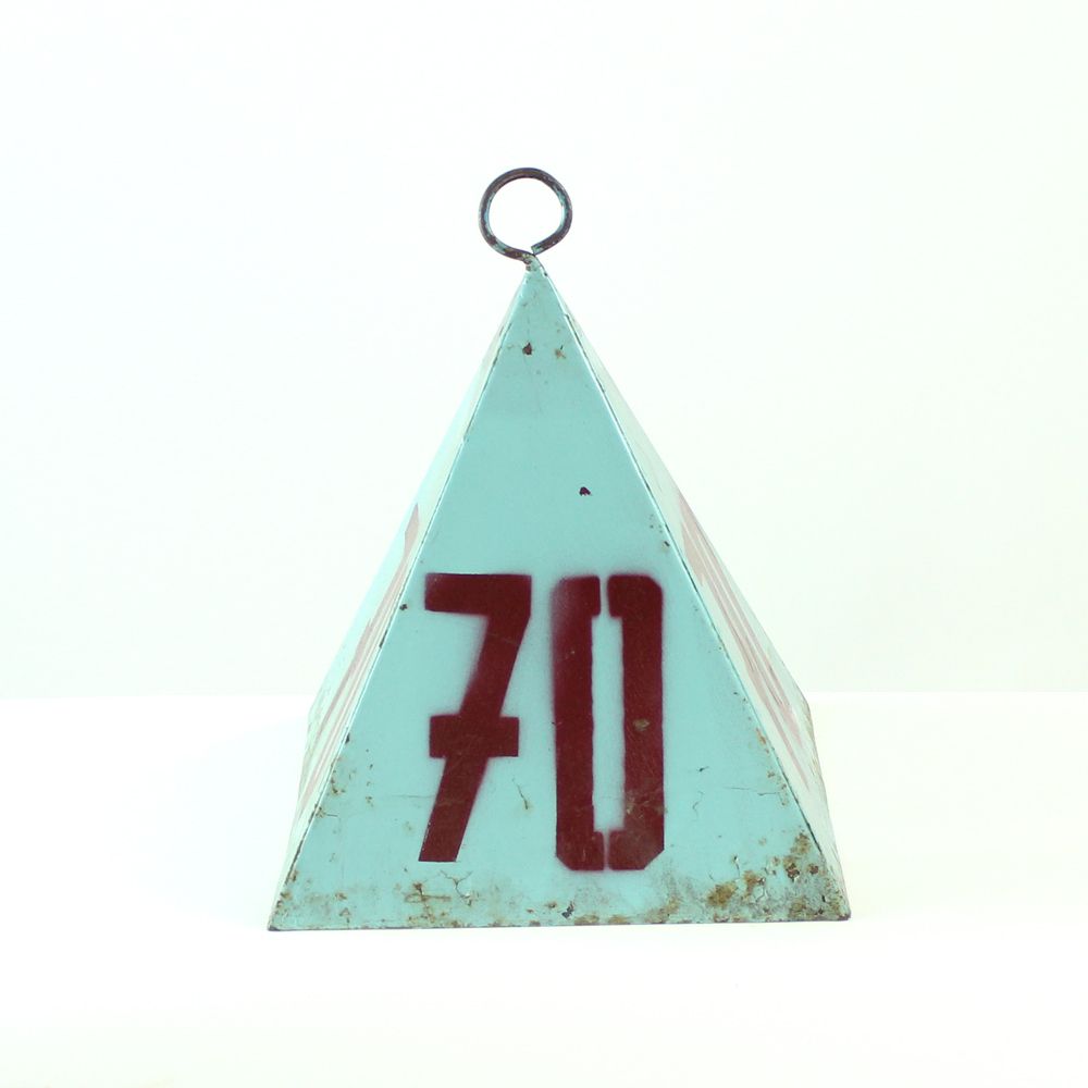 Set Of Nine Vintage Steel Measurement Pyramids, Czechoslovakia, Circa 1940s photo vinterior