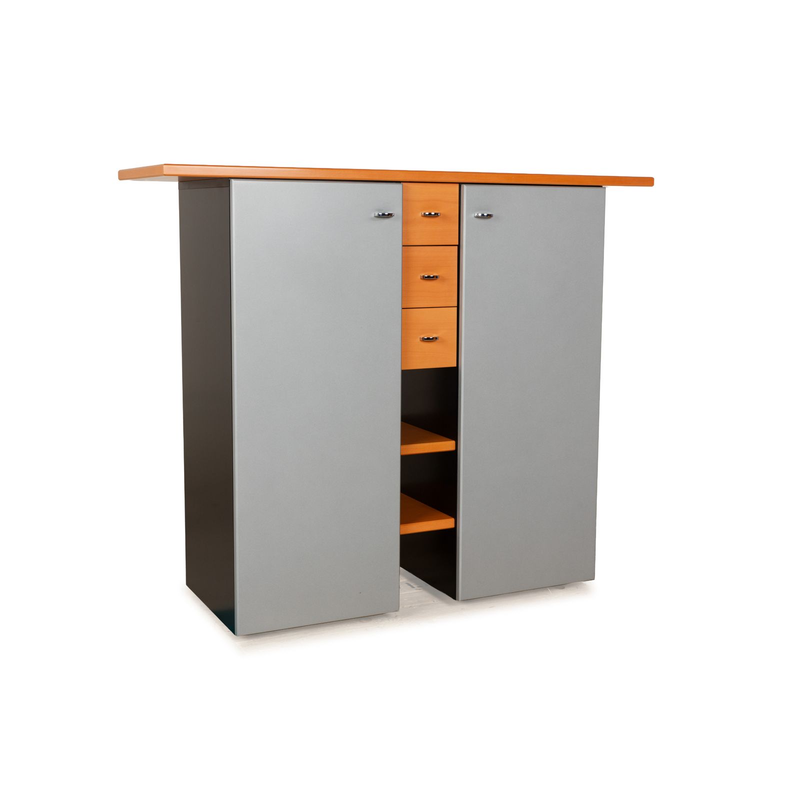 Buffet Interlübke en bois brun, gris et noir photo for sale