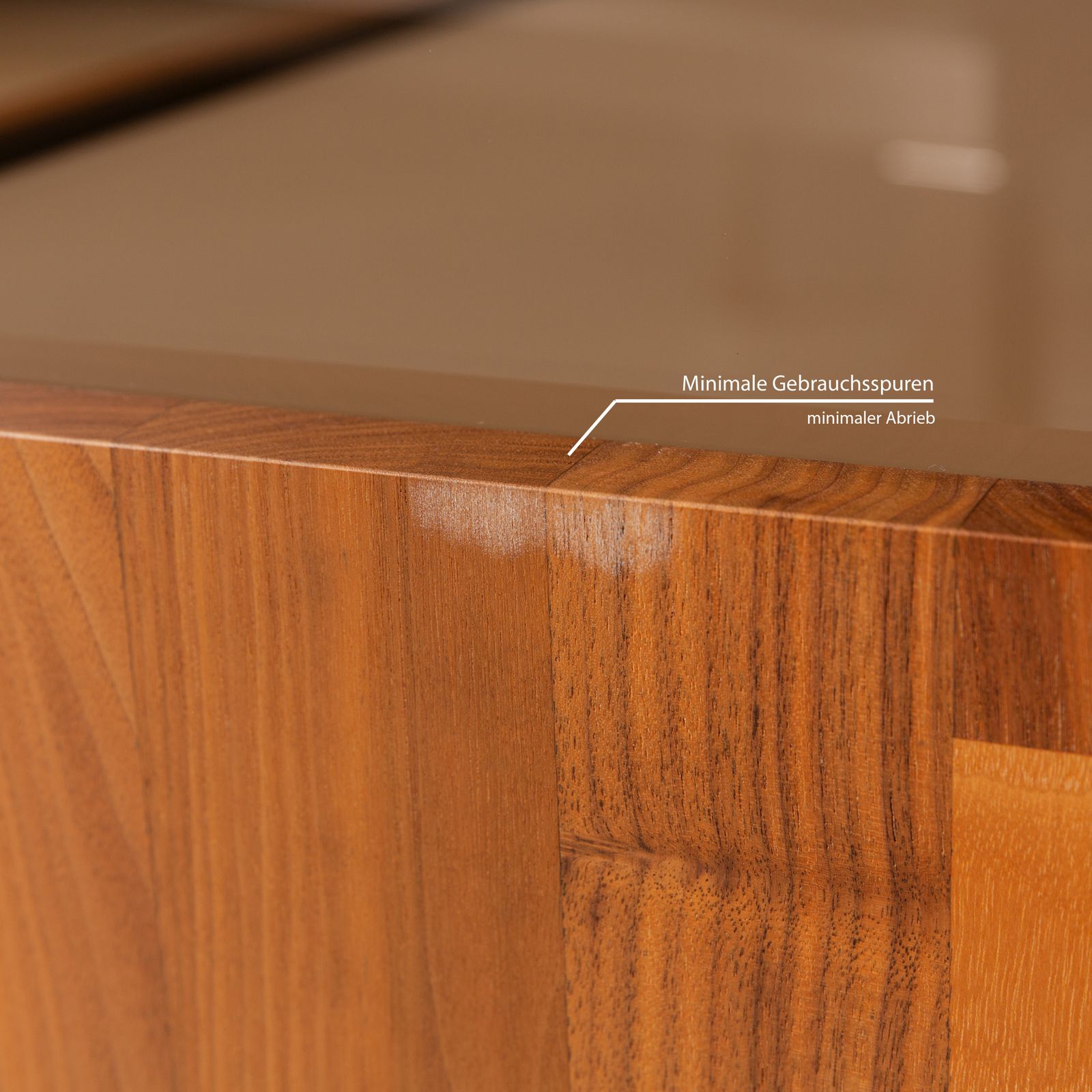 Hülsta Aunis Houten Dressoir Bruin Glas photo vintage
