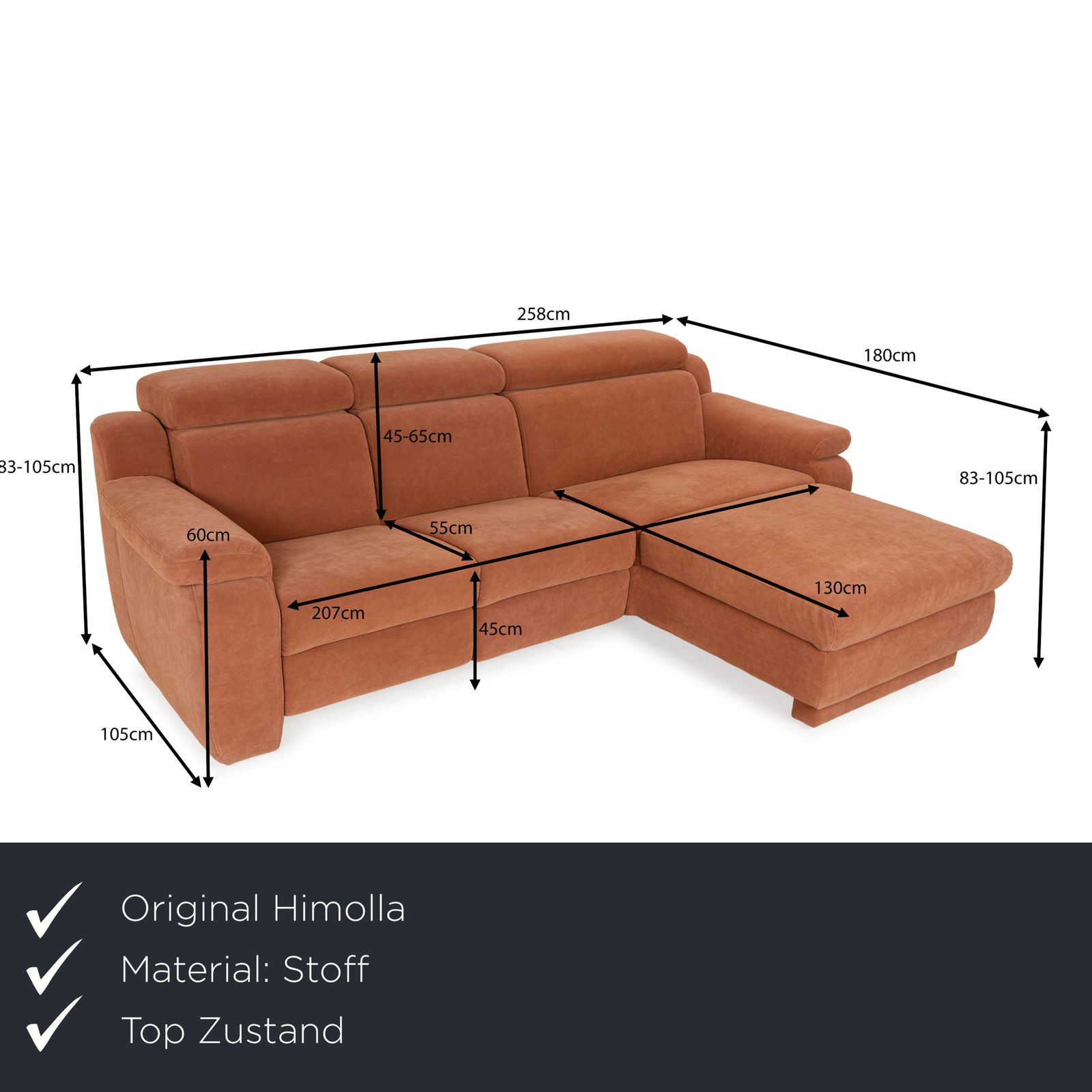 Canapé d'angle Himolla Planopoly en tissu brun camel photo furniture