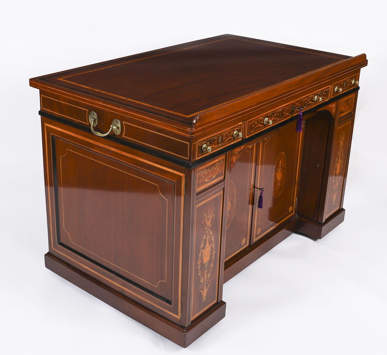 Victorian Inlaid Mahogany Architects Desk By Edwards & Roberts 19th C photo furniture