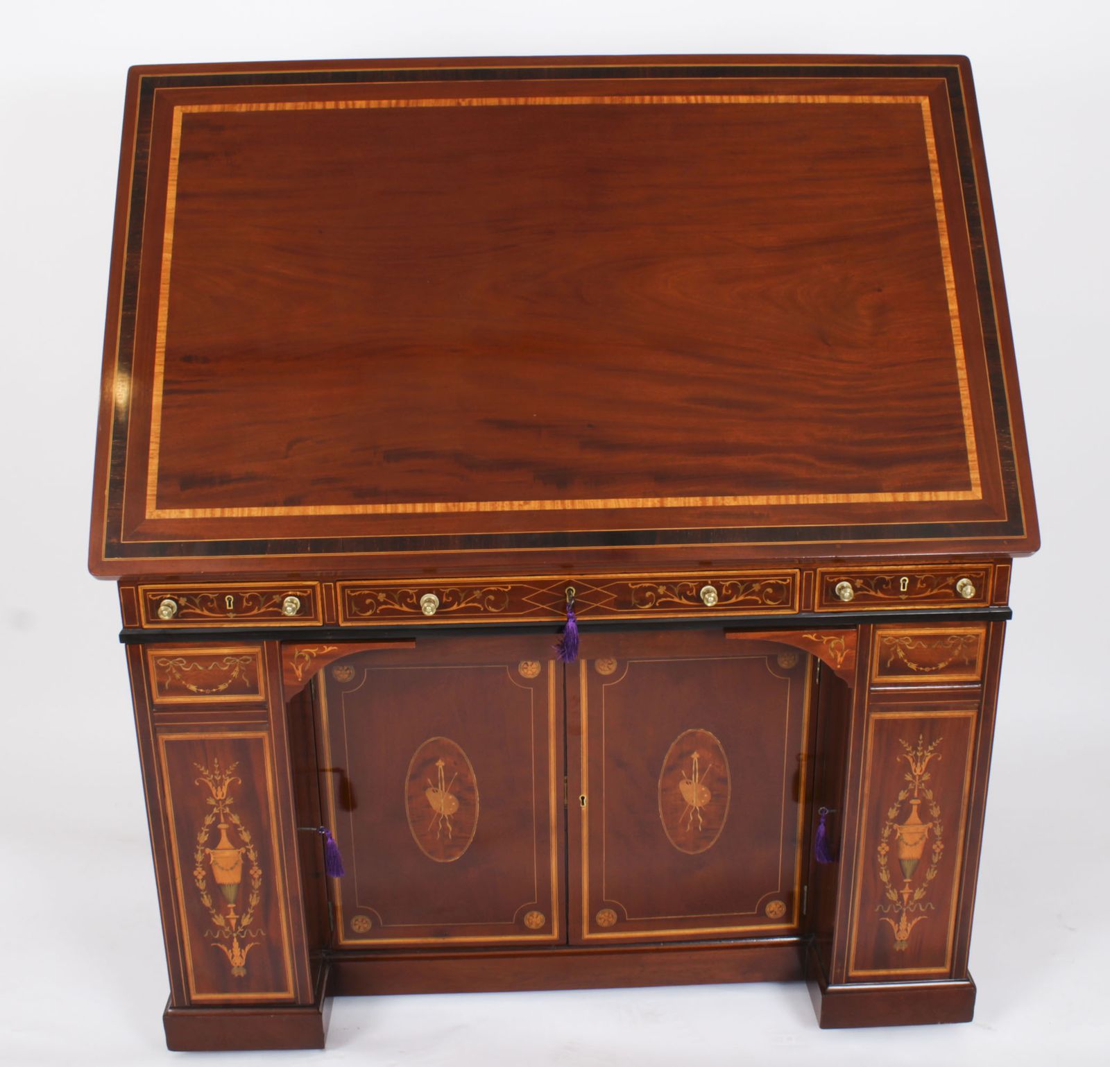 Victorian Inlaid Mahogany Architects Desk By Edwards & Roberts 19th C photo 6250.0