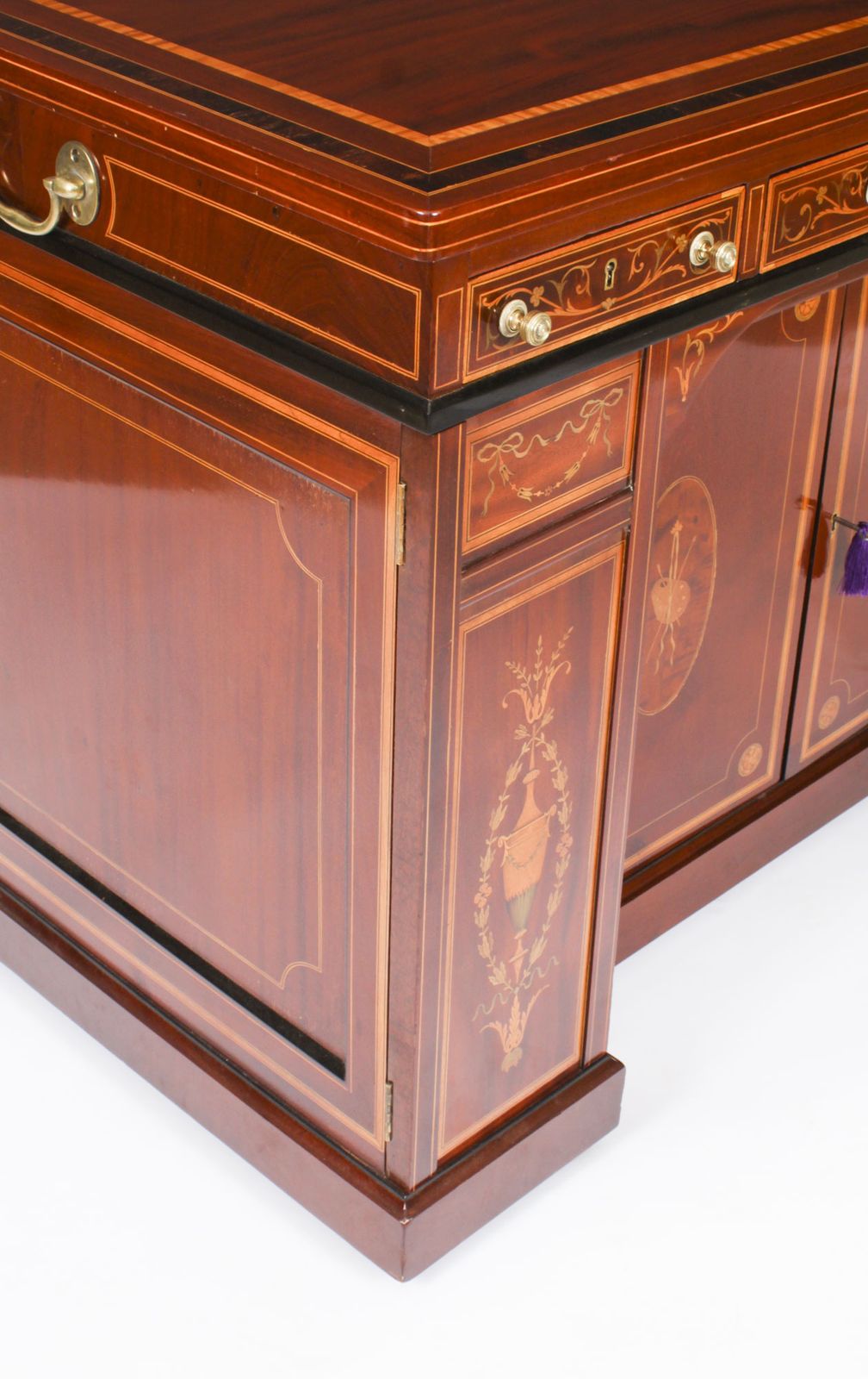 photo for sale Victorian Inlaid Mahogany Architects Desk By Edwards & Roberts 19th C