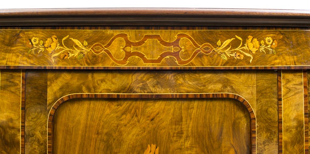 Furniture Antique Burr Walnut Marquetry Sideboard  Early 20th Century photo