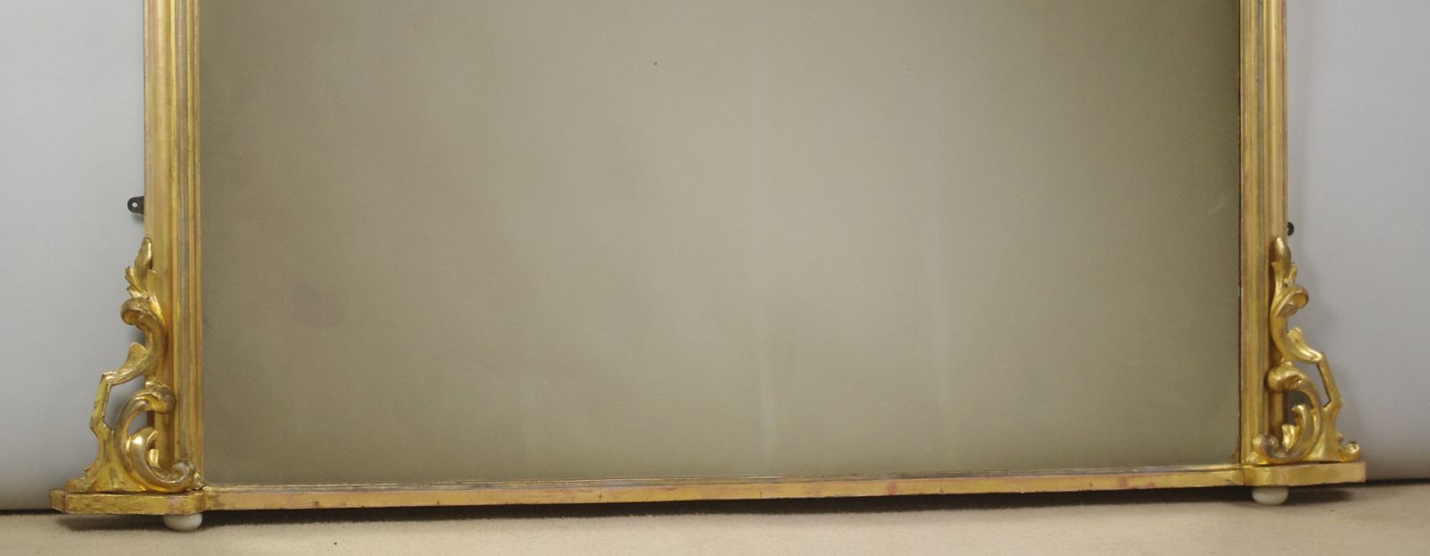photo furniture Victorian Gilt Wood Large Arch Top Overmantle Mirror