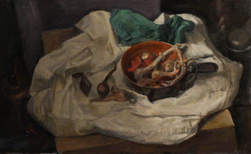 George Weissbort (1928 2013) 20th Century Oil, A Pan Of Garlic & Onions