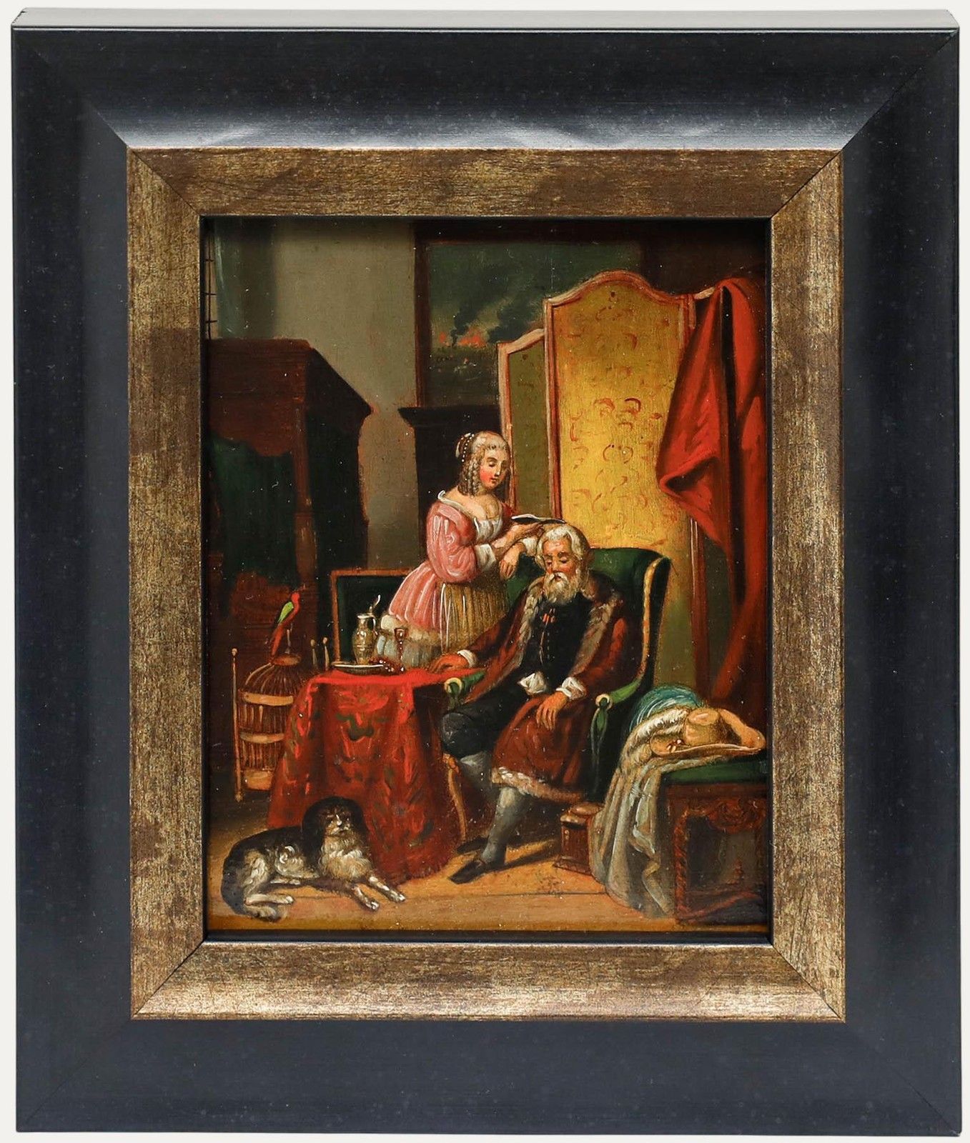 Dutch School Late 19th Century Oil In The Parlour