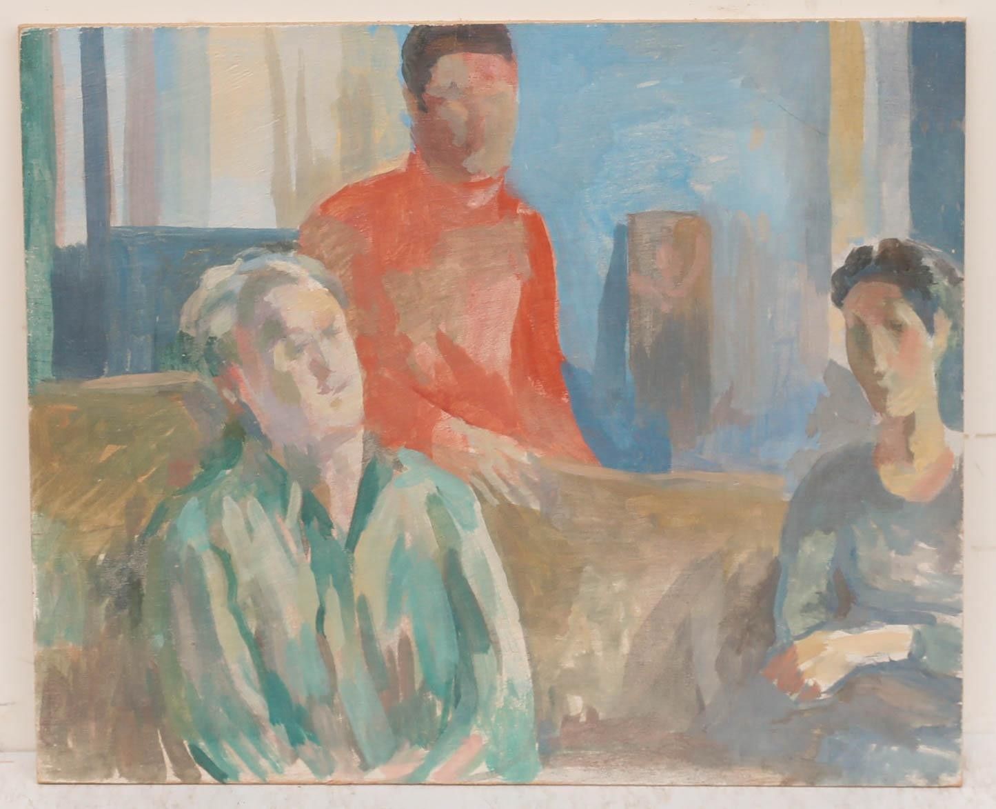 Bernadette Kelly (B.1933) 20th Century Oil, In Conversation photo furniture