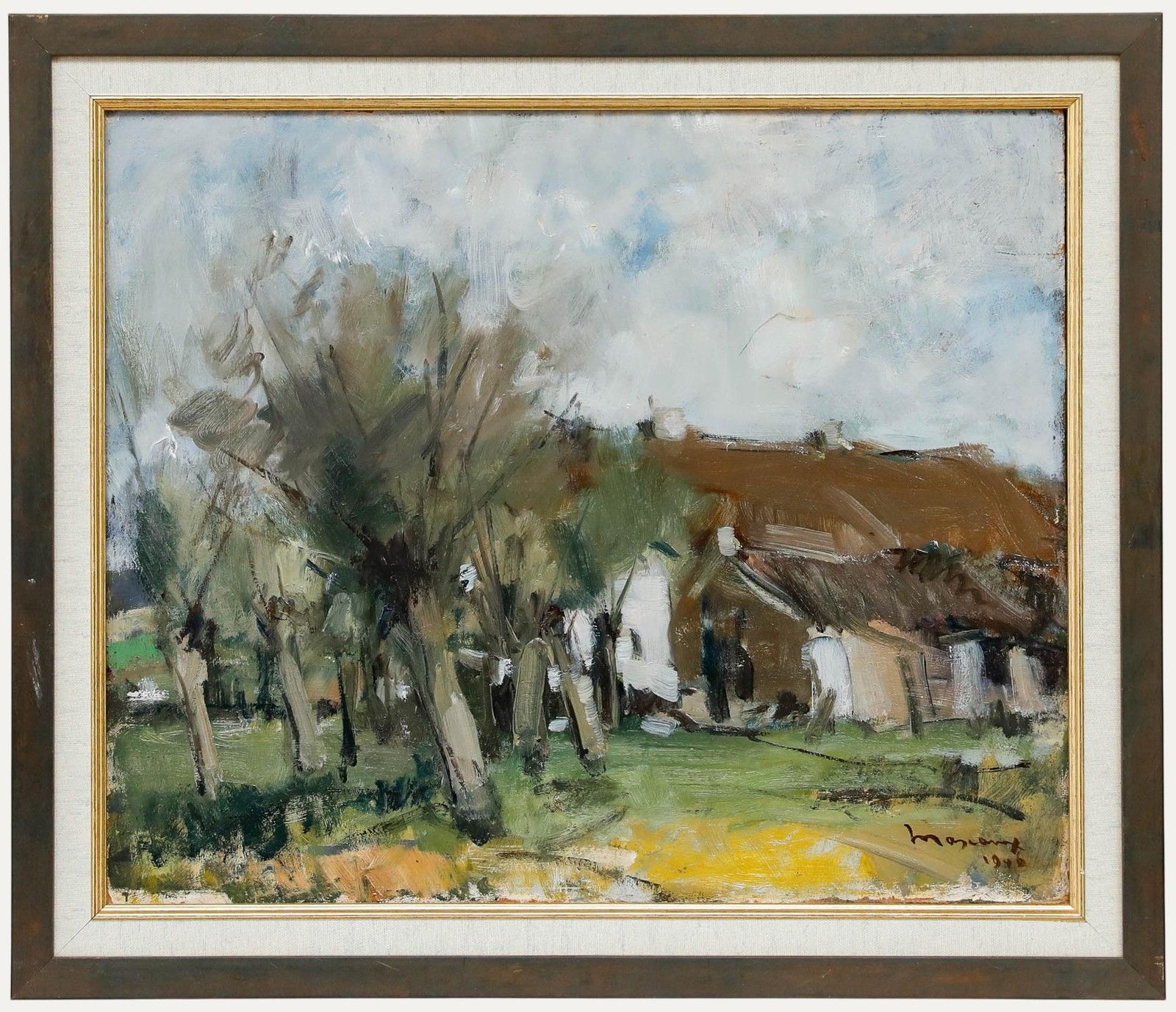 Albert Mascaux (1900 1963) Framed 1946 Oil, Paysage De Ferme