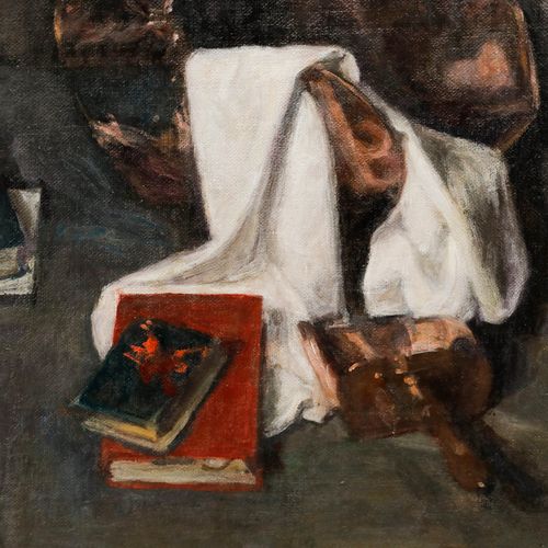 George Weissbort (1928 2013) 20th Century Oil, Coal Bucket & Books photo Art