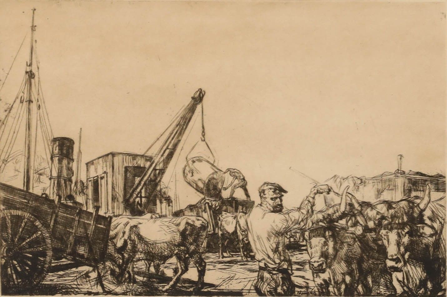 Edmund Blampied (1886 1966) Framed Early 20th Century Etching, San Sebastian photo buy
