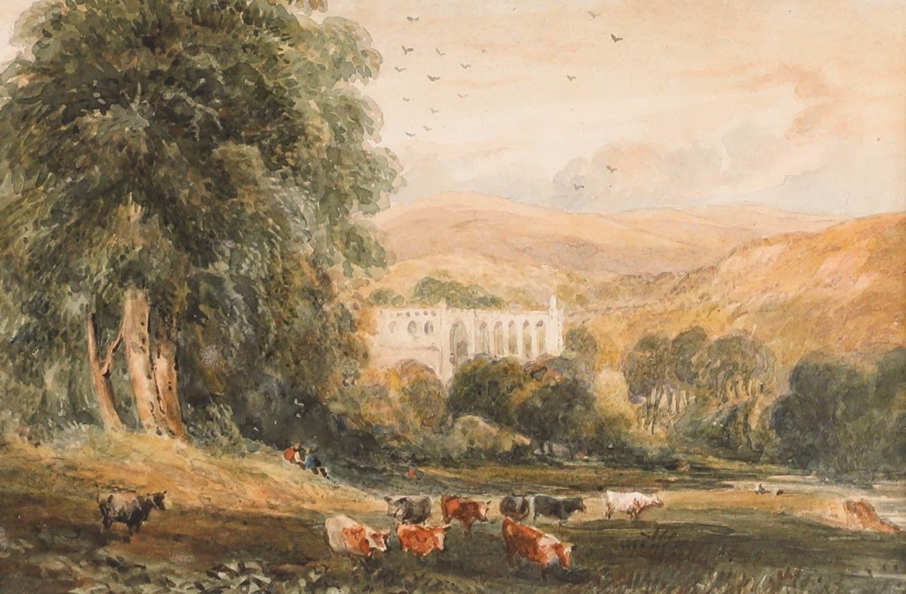 David Cox Jr Arws (1809 1885) 1851 Watercolour, Bouloton Abbey photo vinterior