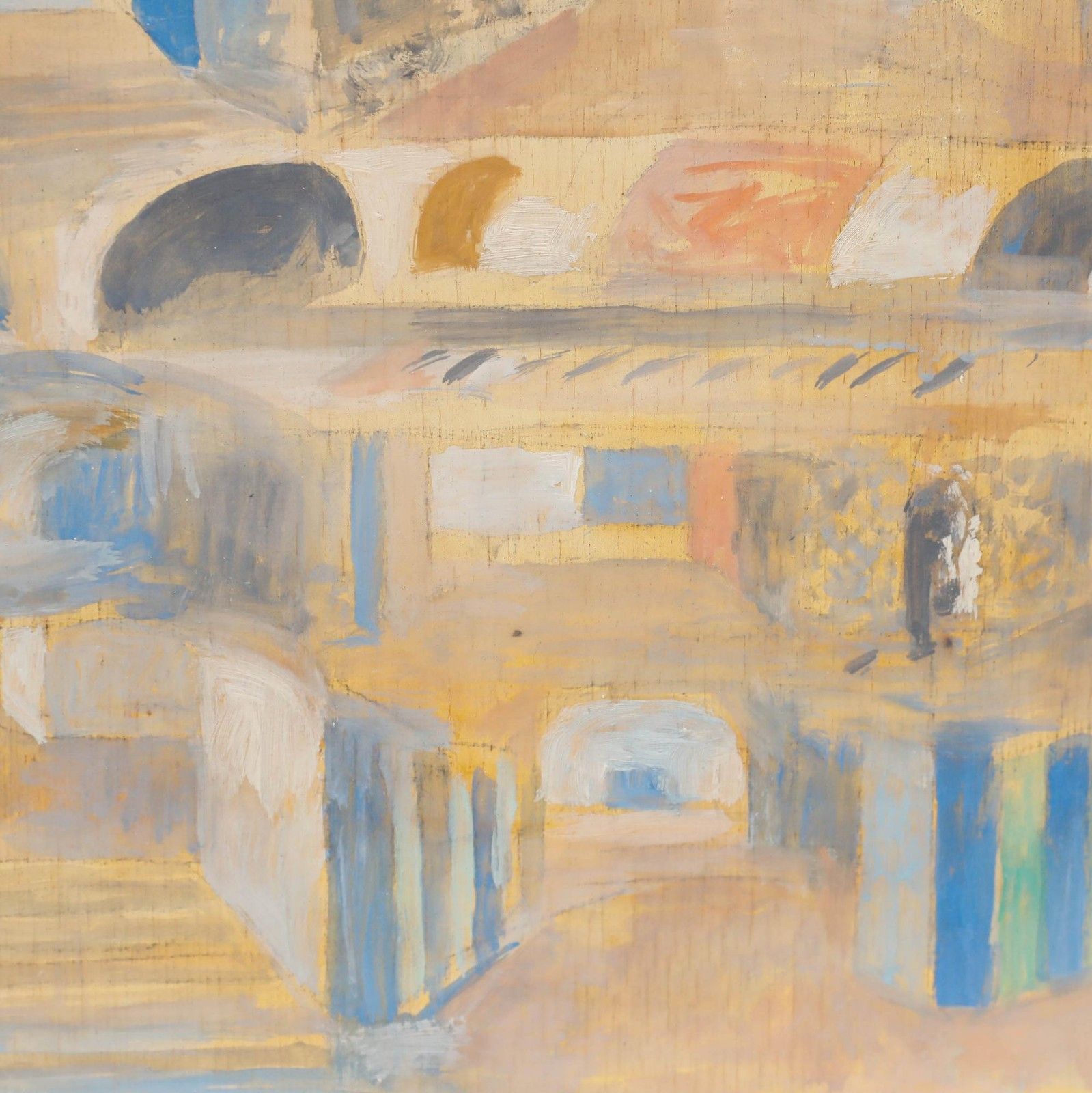 Bernadette Kelly (B.1933) 20th Century Oil, Sunlit Streets photo for sale