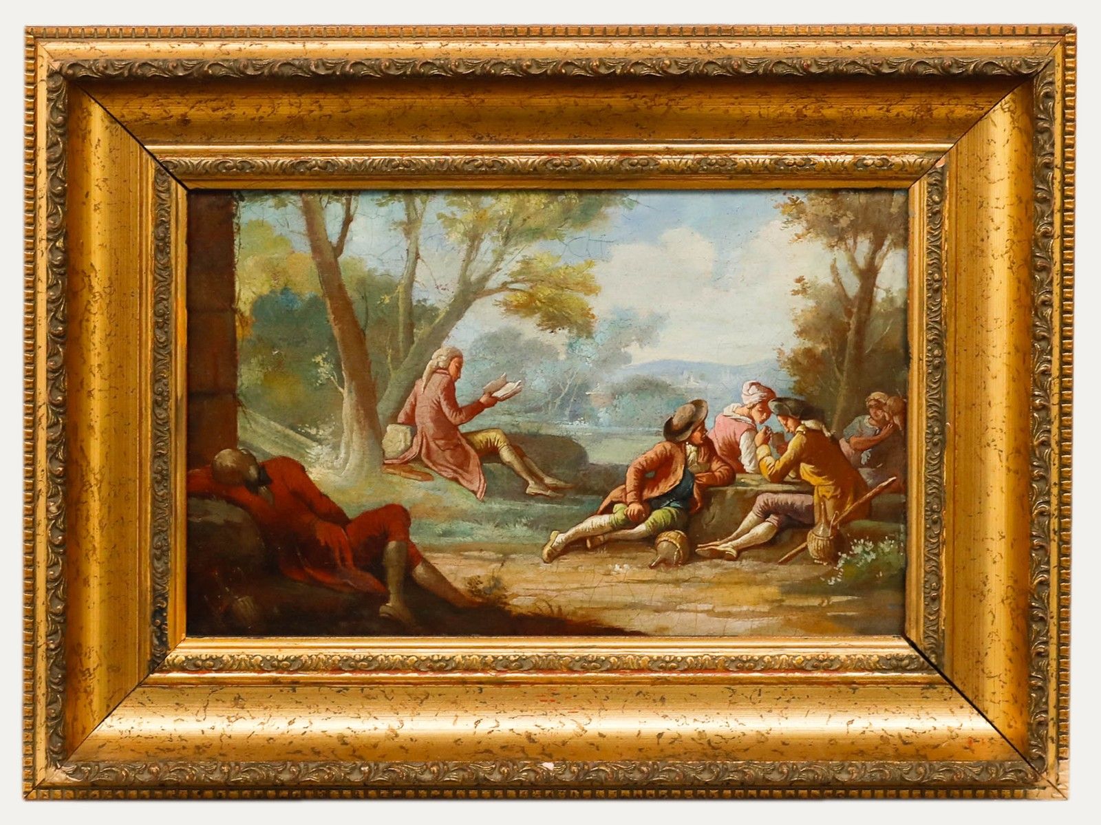 French School 19th Century Oil A Day In The Park