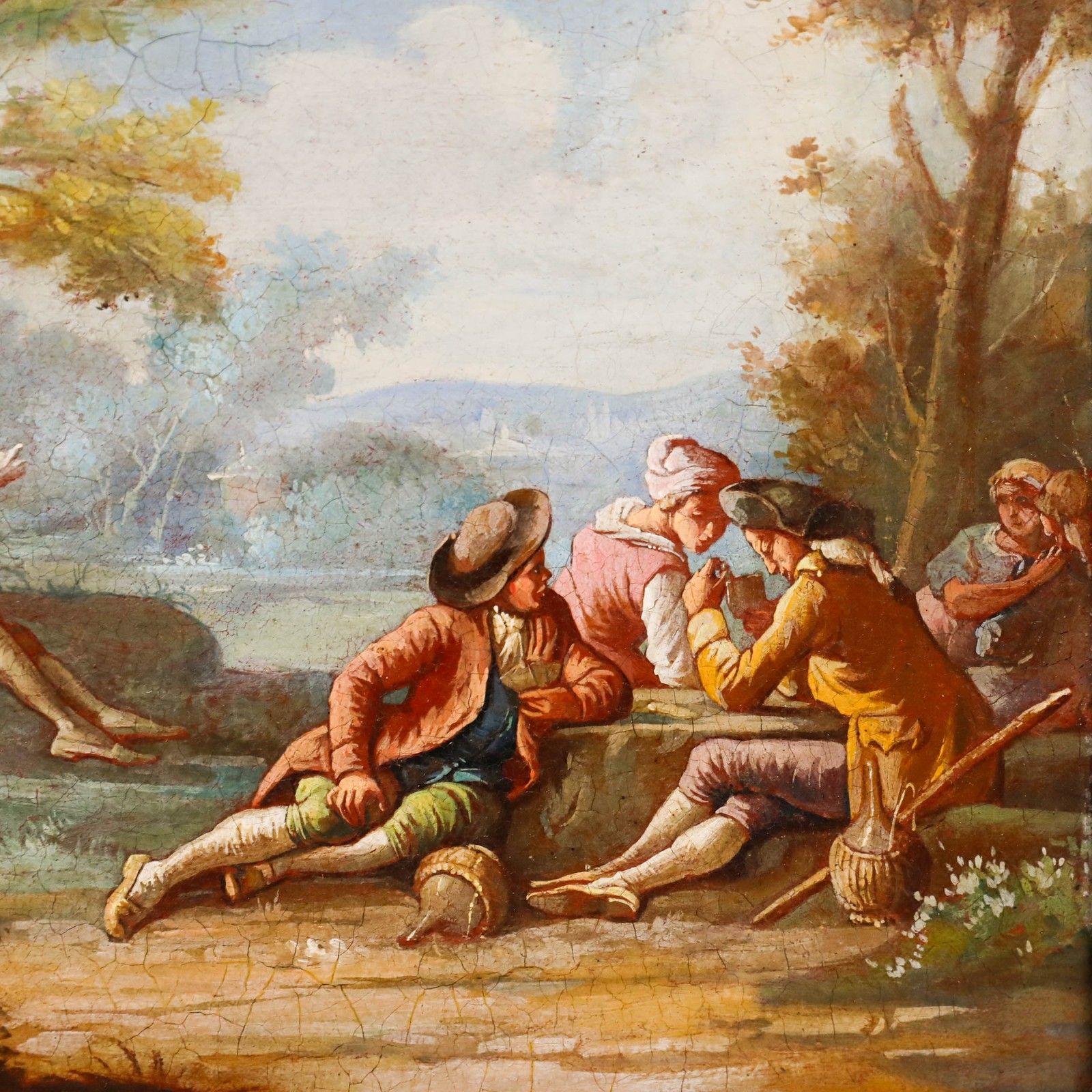 French School 19th Century Oil A Day In The Park photo Art