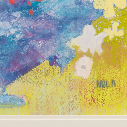 Nola Armstrong 20th Century Pastel, Summer Flowers In Blue photo vinterior