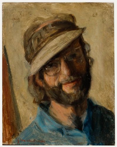George Weissbort (1928 2013) 20th Century Oil, Self Portrait In Beige Cap