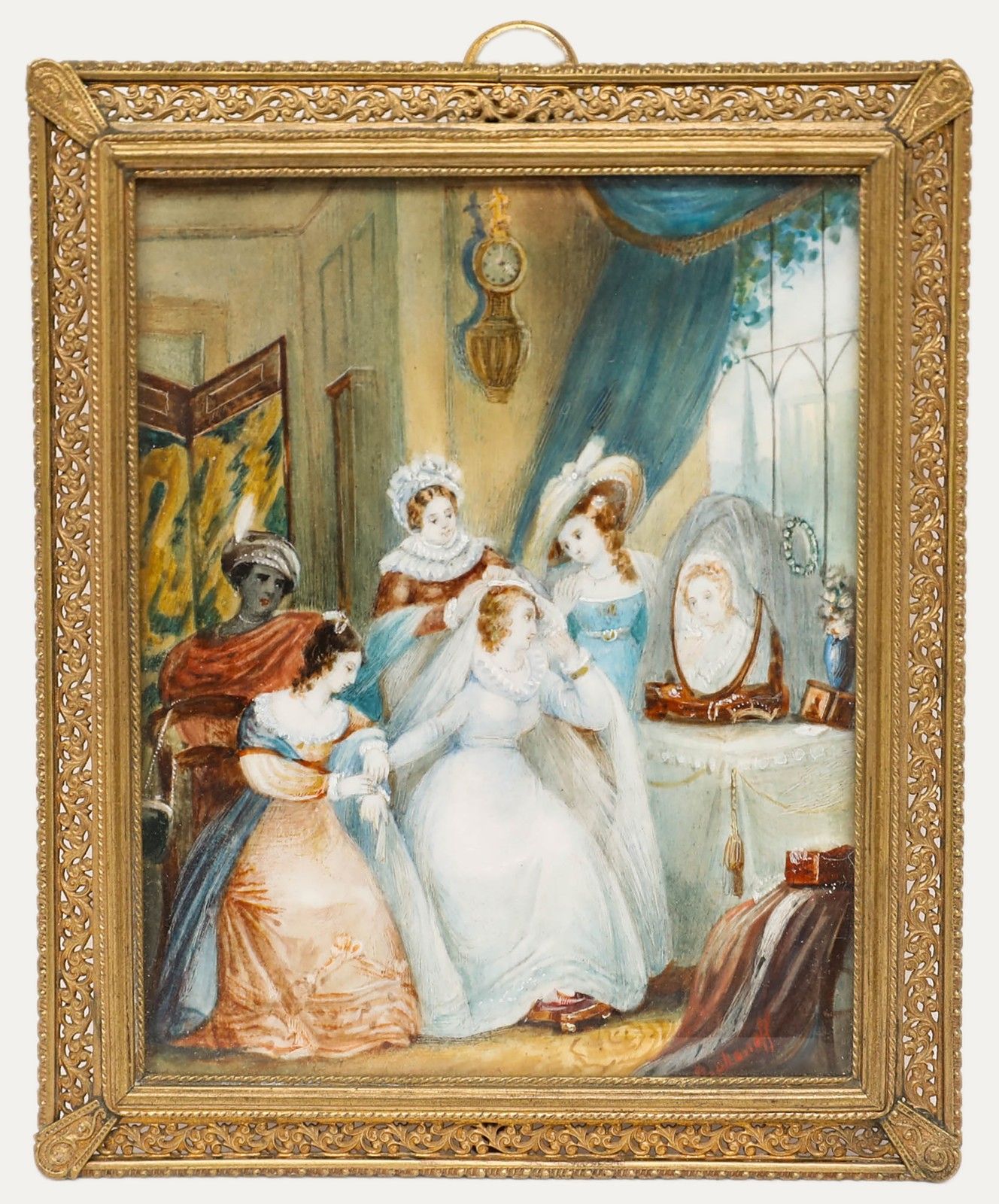 Francis P. Stephanoff (1790 1860) Miniature Watercolour, The Bridal Morning