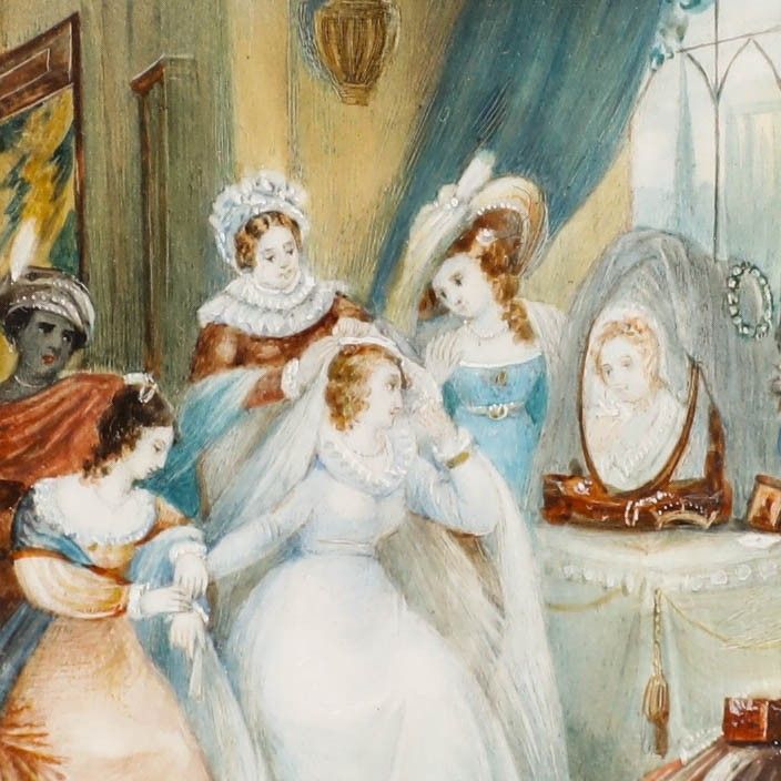 Francis P. Stephanoff (1790 1860) Miniature Watercolour, The Bridal Morning photo Art