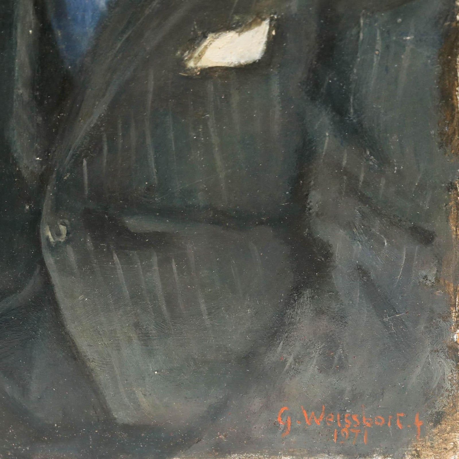 George Weissbort (1928 2013) 1971 Oil, A Proud Father photo vinterior