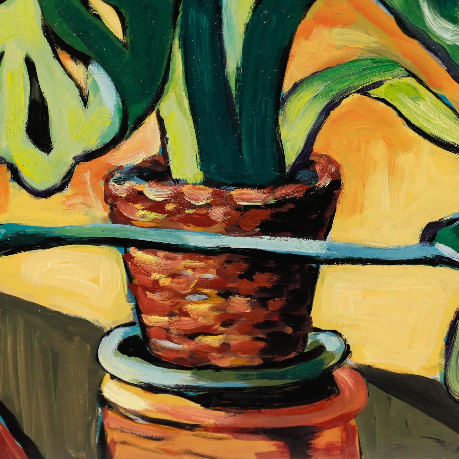 Erwin Steinhauser (1939 2023) Contemporary Acrylic, Monstera Deliciosa photo Art