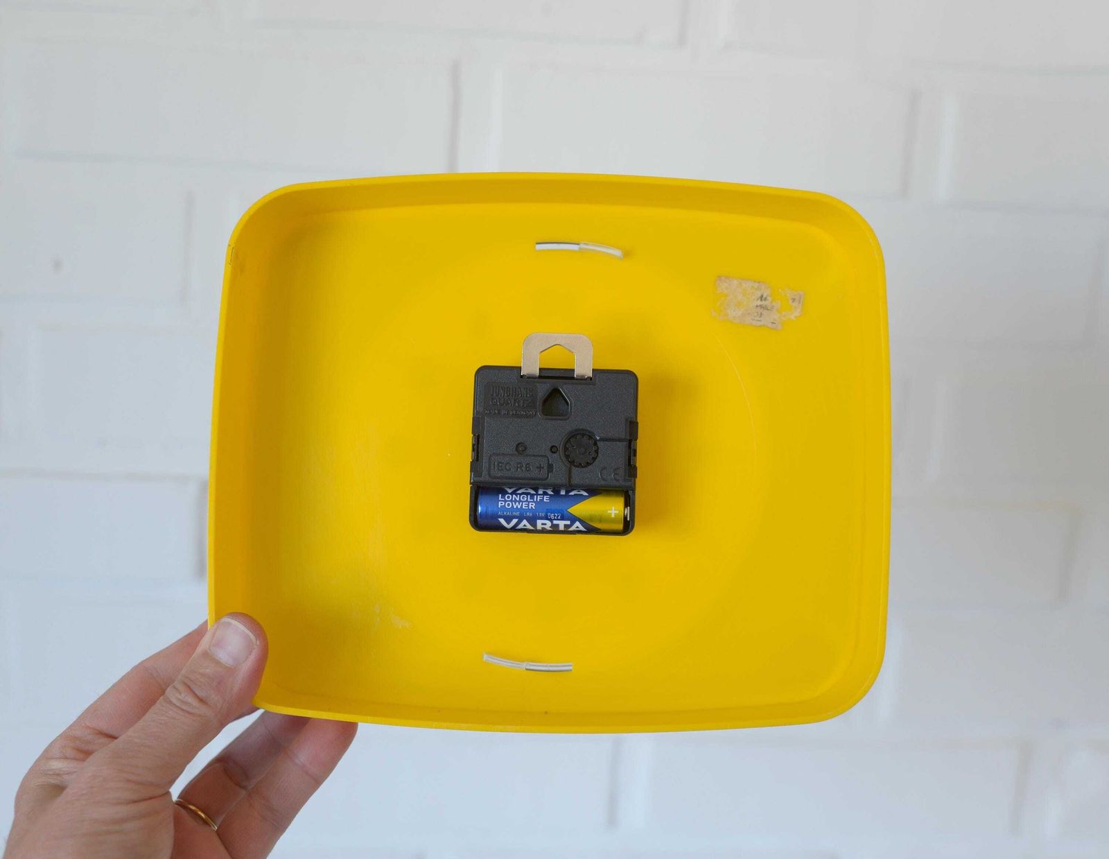Vintage Wall Clock / Space Age / Retro Home Decor / Yellow And Brown Plastic / Hettich Germany 1970's / Mid Century Modern / Working Clock photo vinterior