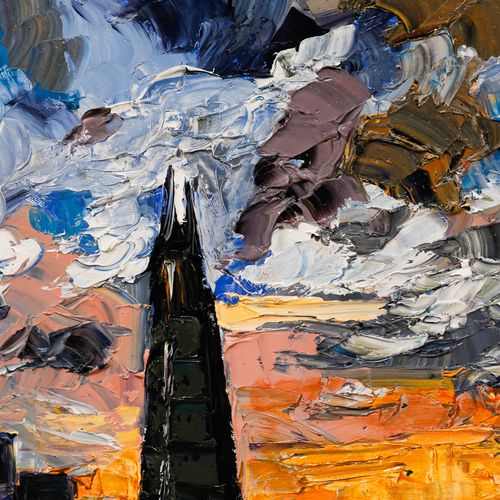 Daniel Nichols Contemporary Oil, London Sunset photo Art