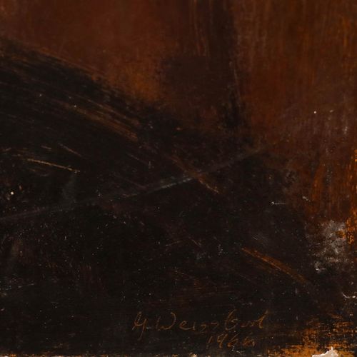 George Weissbort (1928 2013) 1966 Oil, Self Portrait In A Top Hat photo 245.0