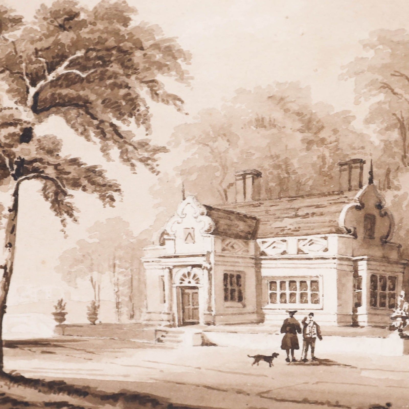 H.G Framed Early 19th Century Watercolour, Design For A Maison De Campagne photo for sale